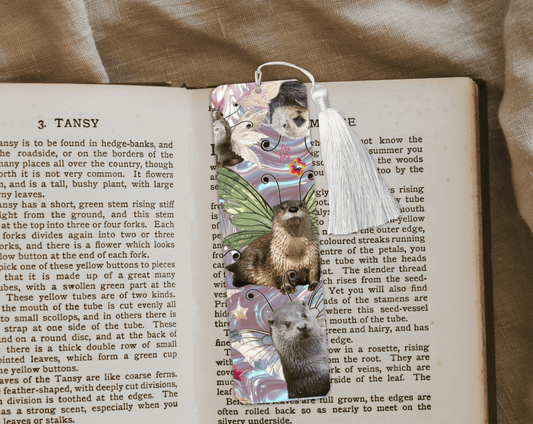 Fairy Otter Aluminum Bookmark | Double-Sided 2x6 Metal Bookmark