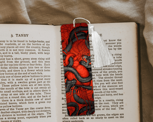 Venomous Heart Aluminum Bookmark | Double-Sided 2x6 Metal Bookmark