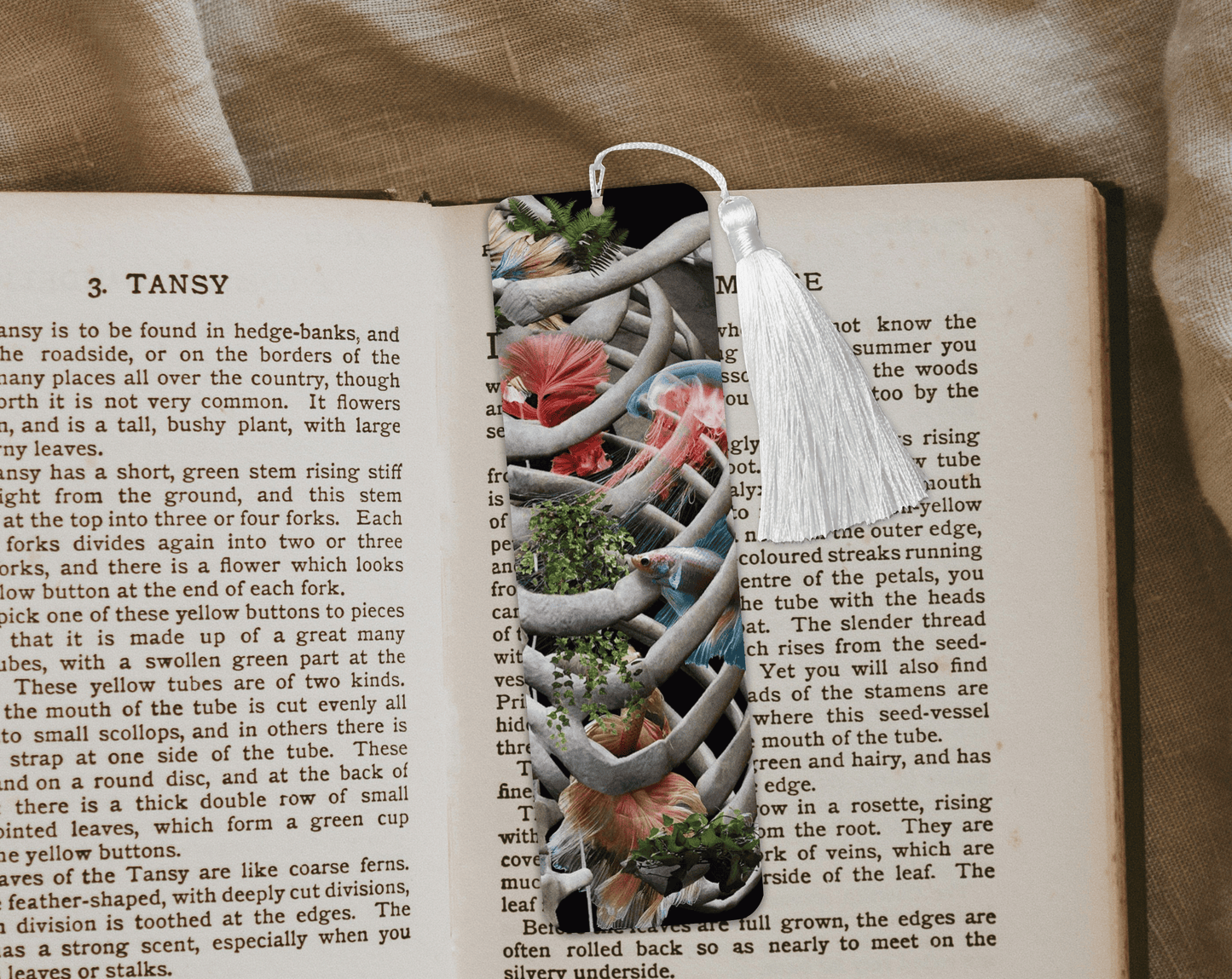 Beta Fish Aluminum Bookmark | Double-Sided 2x6 Metal Bookmark