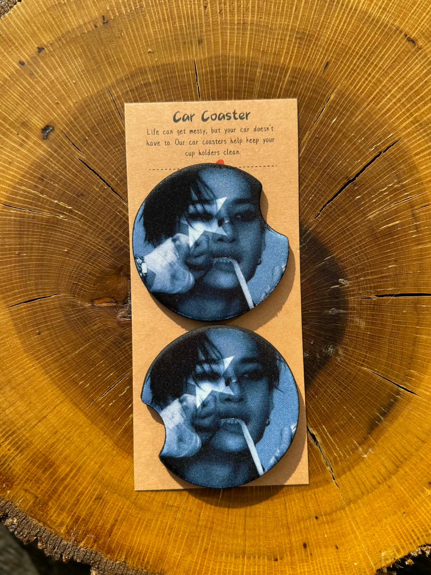 Kpop Straykids Bangchan Car Coasters | Set of 2 Cup Holder Coasters